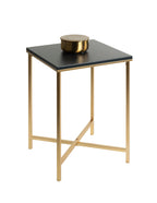 HAKU Möbel Beistelltisch aus Metall X-Gestell 39 x 39 x 55 cm in Anthrazit, Gold