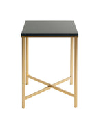 HAKU Möbel Beistelltisch aus Metall X-Gestell 39 x 39 x 55 cm in Anthrazit, Gold