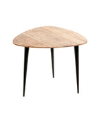 HAKU Möbel Beistelltisch aus Massivholz Schweizer Kante in Braun B 46-55 cm H 41-46 cm, 55 x 55 cm, H 46 cm