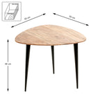 HAKU Möbel Beistelltisch aus Massivholz Schweizer Kante in Braun B 46-55 cm H 41-46 cm, 55 x 55 cm, H 46 cm