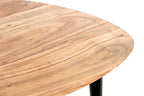 HAKU Möbel Beistelltisch aus Massivholz Schweizer Kante in Braun B 46-55 cm H 41-46 cm, 46 x 46 cm, H 41 cm