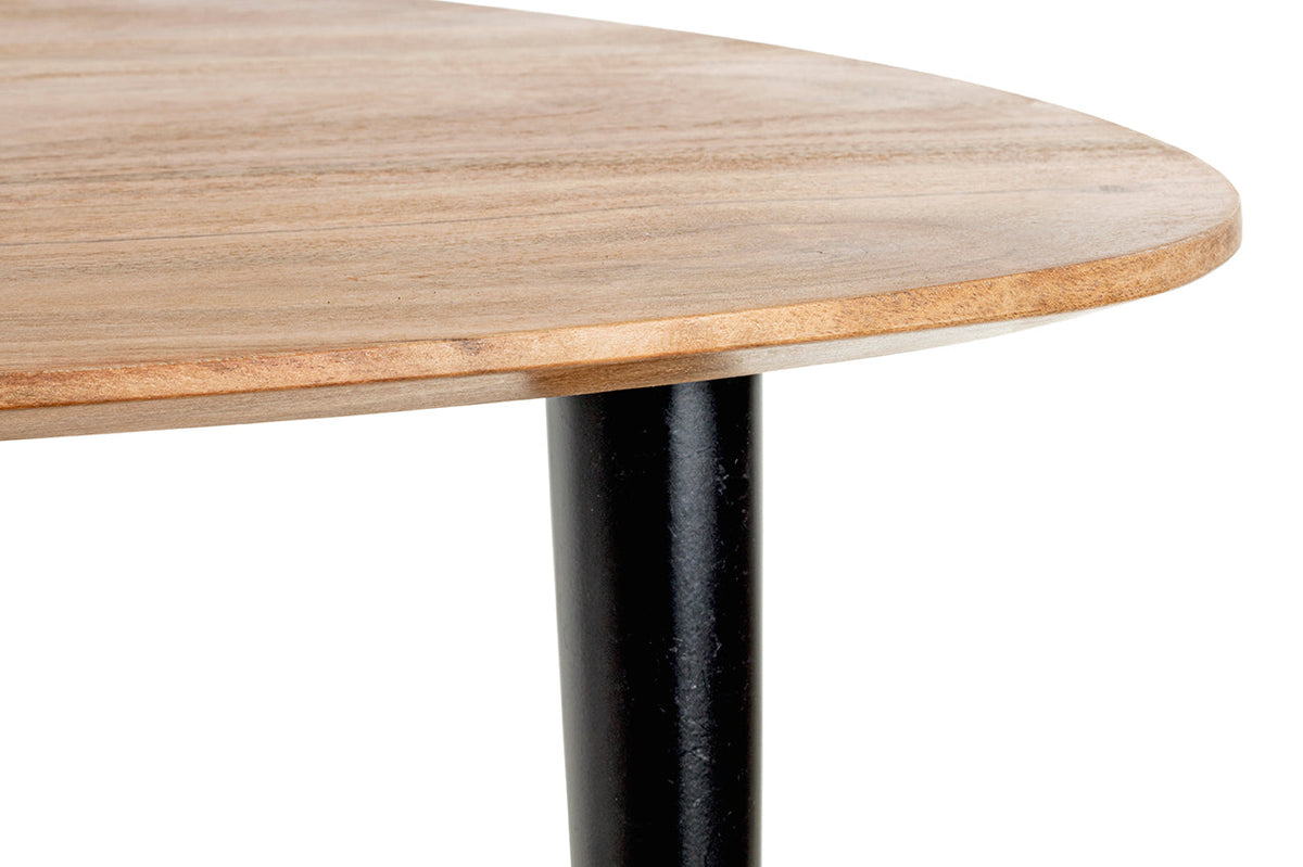 HAKU Möbel Beistelltisch aus Massivholz Schweizer Kante in Braun B 46-55 cm H 41-46 cm, 46 x 46 cm, H 41 cm