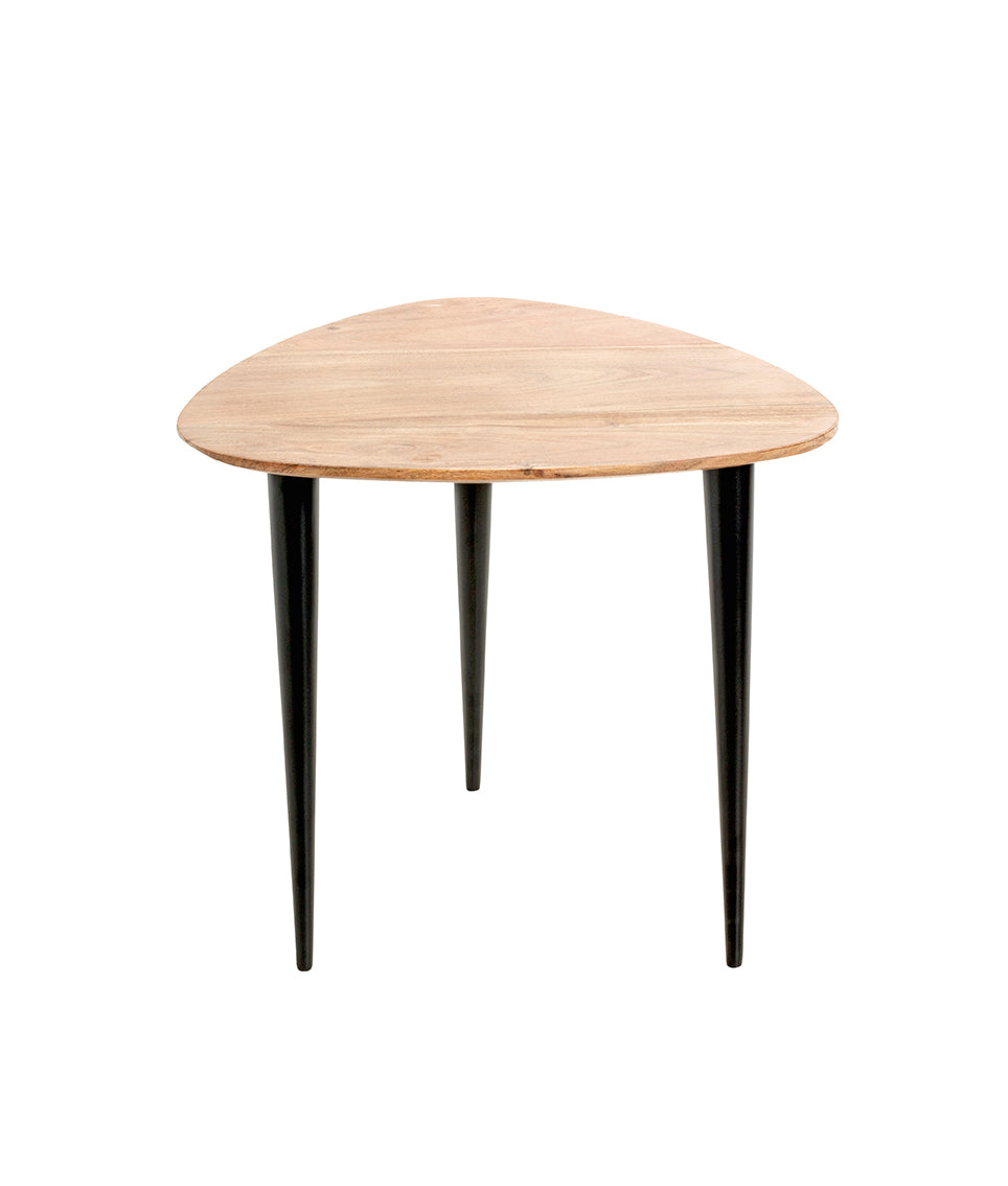 HAKU Möbel Beistelltisch aus Massivholz Schweizer Kante in Braun B 46-55 cm H 41-46 cm, 46 x 46 cm, H 41 cm