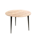 HAKU Möbel Beistelltisch aus Massivholz Schweizer Kante in Braun H 41-46 cm Ø 50-65 cm, Ø 65 cm, H 46 cm