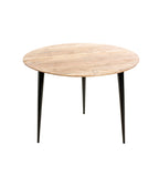 HAKU Möbel Beistelltisch aus Massivholz Schweizer Kante in Braun H 41-46 cm Ø 50-65 cm, Ø 65 cm, H 46 cm