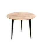 HAKU Möbel Beistelltisch aus Massivholz Schweizer Kante in Braun H 41-46 cm Ø 50-65 cm, Ø 50 cm, H 41 cm