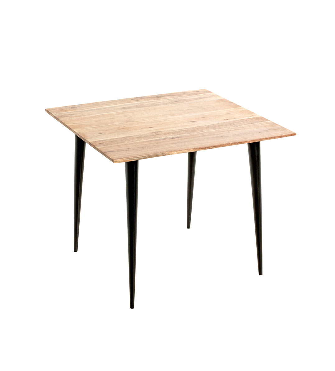 HAKU Möbel Beistelltisch aus Massivholz Schweizer Kante in Braun B 46-55 cm H 41-46 cm, 55 x 55 cm, H 46 cm