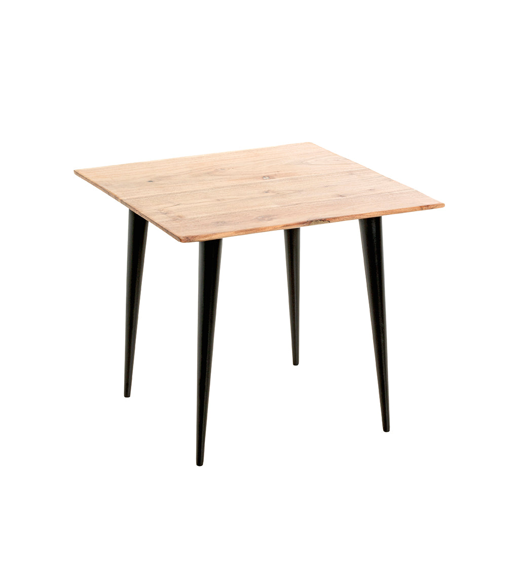 HAKU Möbel Beistelltisch aus Massivholz Schweizer Kante in Braun B 46-55 cm H 41-46 cm, 46 x 46 cm, H 41 cm