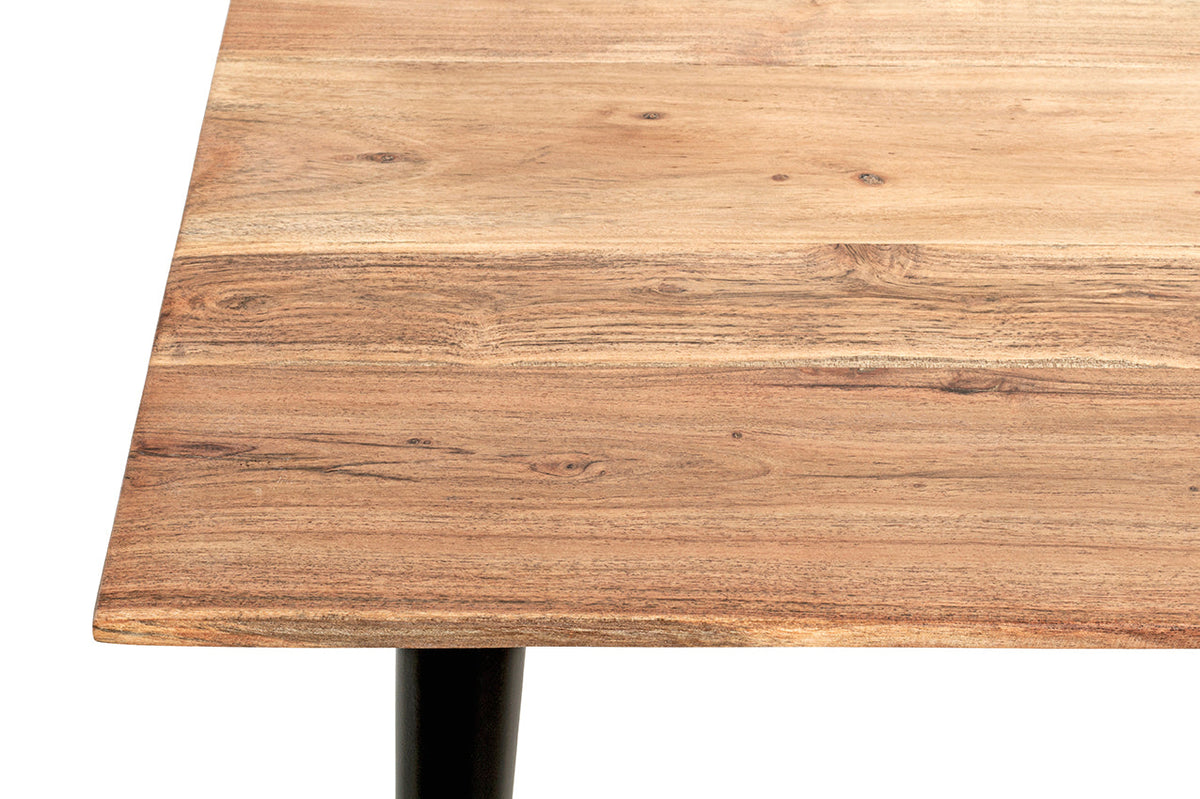 HAKU Möbel Beistelltisch aus Massivholz Schweizer Kante in Braun B 46-55 cm H 41-46 cm, 46 x 46 cm, H 41 cm