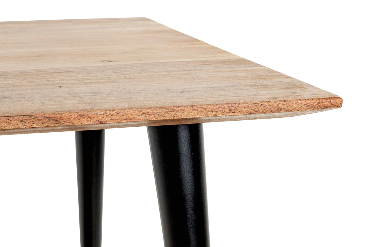 HAKU Möbel Beistelltisch aus Massivholz Schweizer Kante in Braun B 46-55 cm H 41-46 cm, 46 x 46 cm, H 41 cm