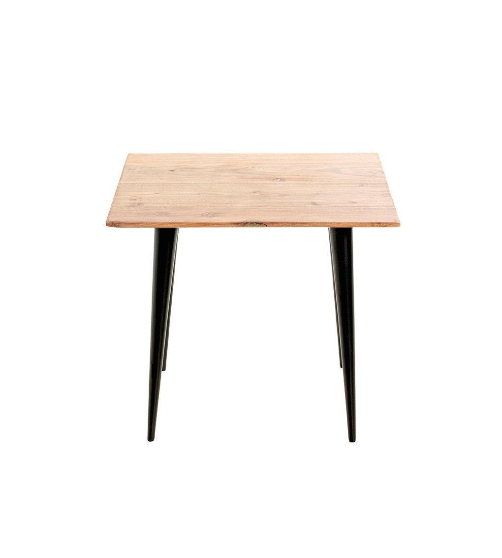 HAKU Möbel Beistelltisch aus Massivholz Schweizer Kante in Braun B 46-55 cm H 41-46 cm, 46 x 46 cm, H 41 cm