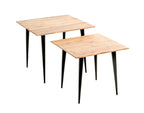 HAKU Möbel Beistelltisch aus Massivholz Schweizer Kante in Braun B 46-55 cm H 41-46 cm, 46 x 46 cm, H 41 cm