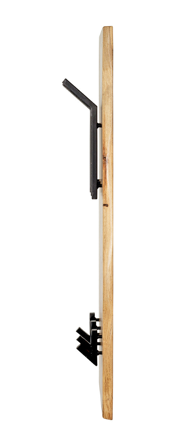 HAKU Möbel Wandgarderobe aus Massivholz Baumkante in Braun 36 x 12 x 100 cm