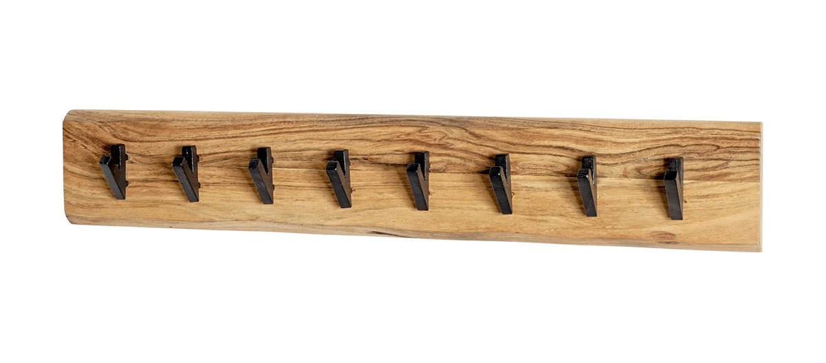 HAKU Möbel Wandgarderobe aus Massivholz Baumkante in Braun B 90 cm H 15-36 cm, 90 x 9 cm, H 15 cm