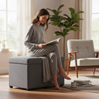 HAKU Möbel Sitztruhe aus Textil klappbar 58 x 39 x 42 cm in Grau