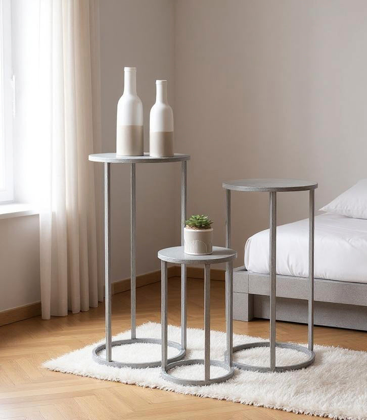 HAKU Möbel Blumensäule aus Metall in Grau
