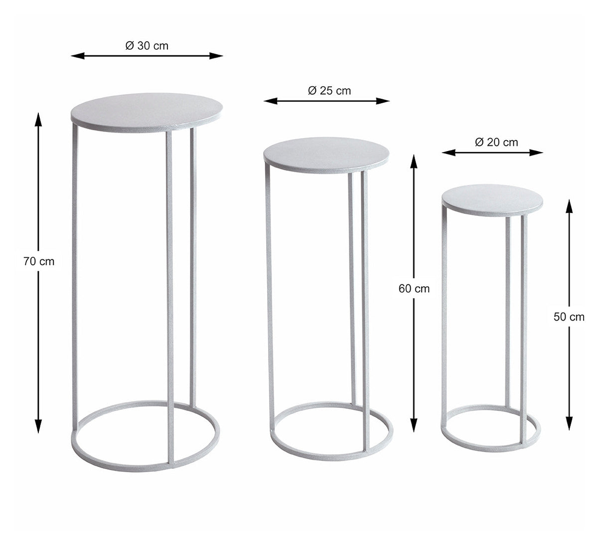 HAKU Möbel Blumensäule aus Metall in Grau