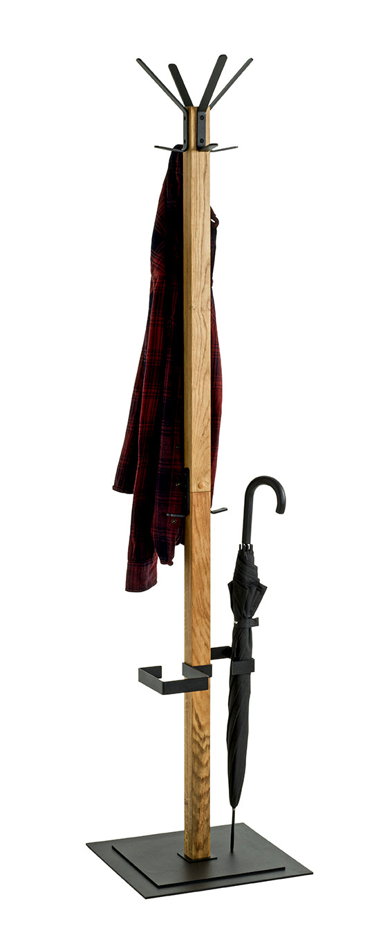 HAKU Möbel Garderobenständer aus Massivholz in Braun 40 x 40 x 180 cm