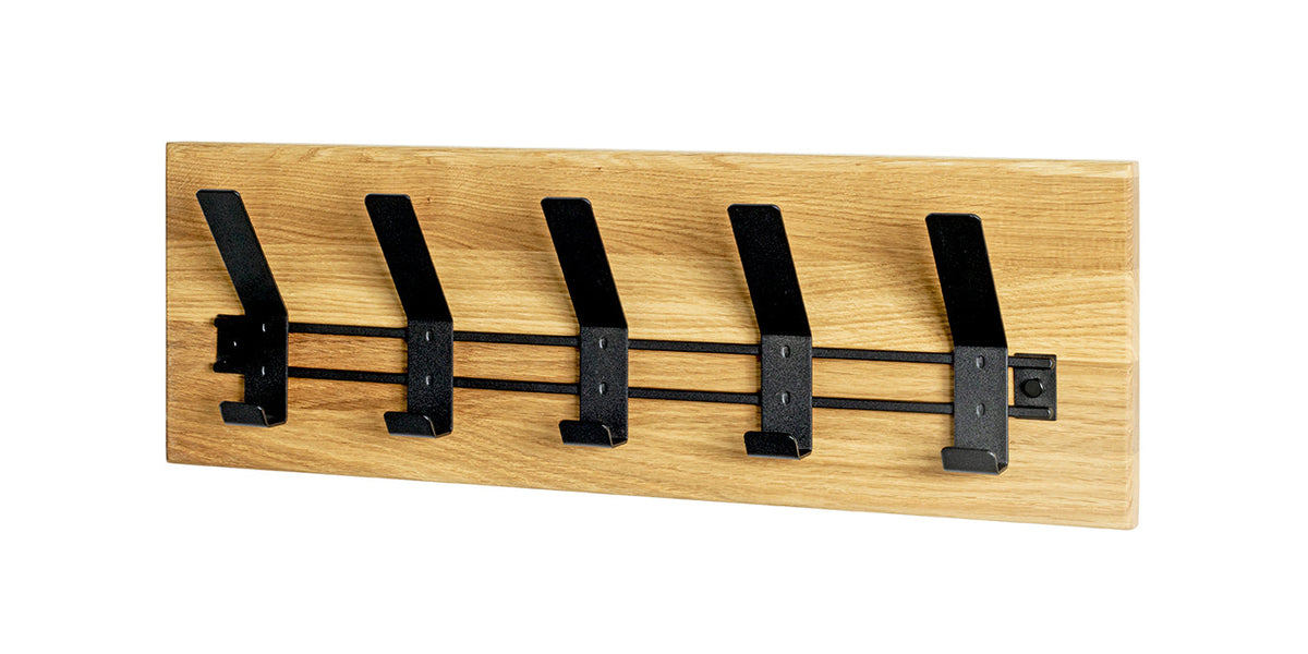 HAKU Möbel Wandgarderobe aus Massivholz in Braun 60 x 10 x 20 cm