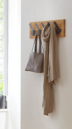HAKU Möbel Wandgarderobe aus Massivholz in Braun 60 x 10 x 20 cm