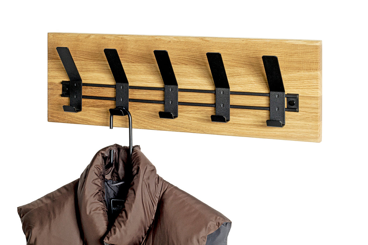 HAKU Möbel Wandgarderobe aus Massivholz in Braun 60 x 10 x 20 cm