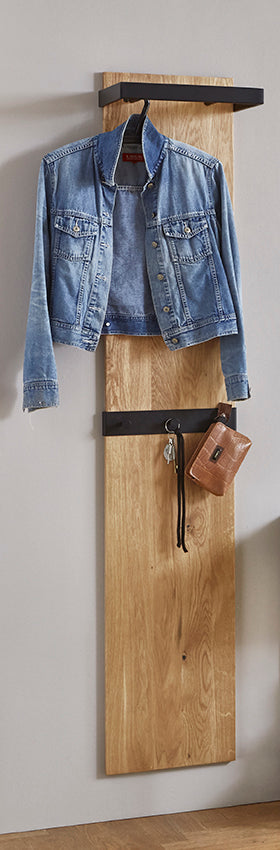 HAKU Möbel Wandgarderobe aus Massivholz in Braun 35 x 25 x 175 cm