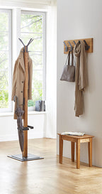 HAKU Möbel Beistelltisch aus Massivholz Schweizer Kante in Braun B 43-56 cm H 42-52 cm, 43 x 30 cm, H 42 cm