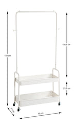 HAKU Möbel Rollgarderobe aus Metall in Weiss