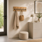 HAKU Möbel Wandgarderobe aus MDF kratzbeständig in Braun 60 x 10 x 20 cm