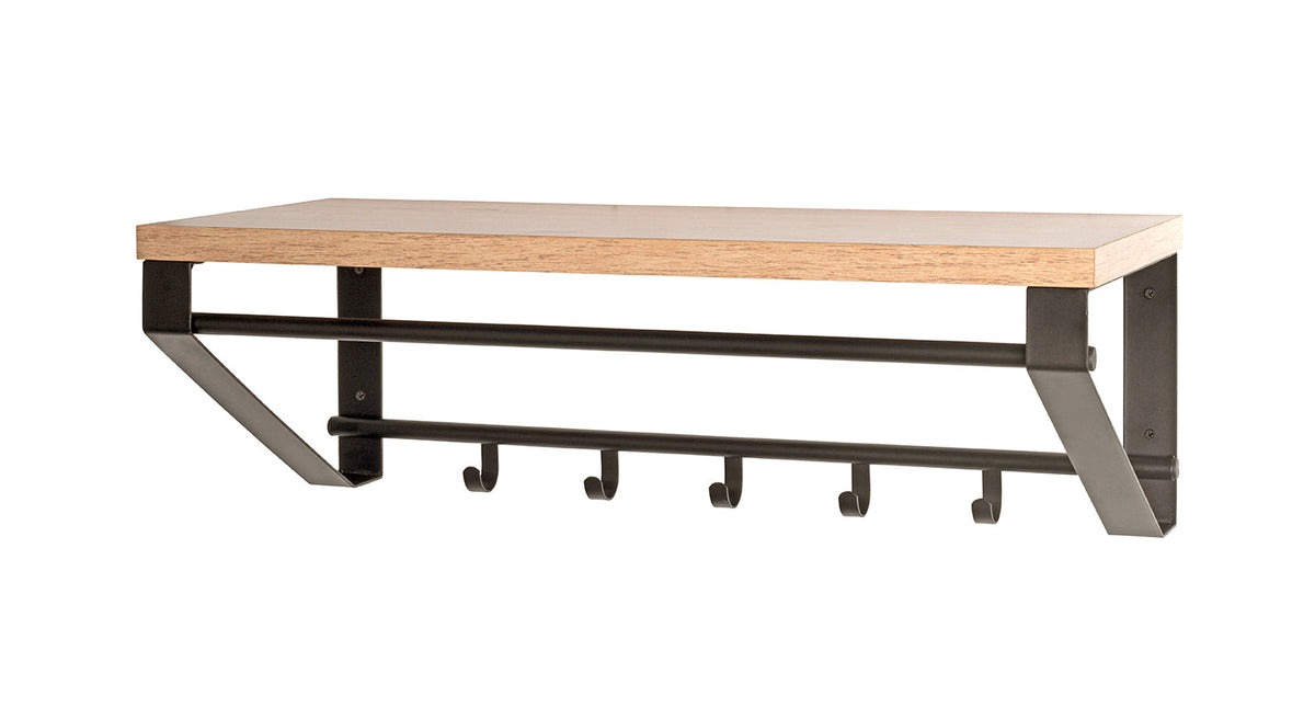 HAKU Möbel Wandgarderobe aus MDF kratzbeständig in Braun 70 x 30 x 23 cm
