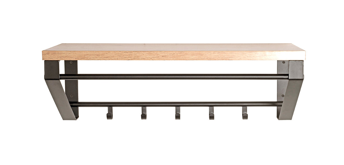 HAKU Möbel Wandgarderobe aus MDF kratzbeständig in Braun 70 x 30 x 23 cm