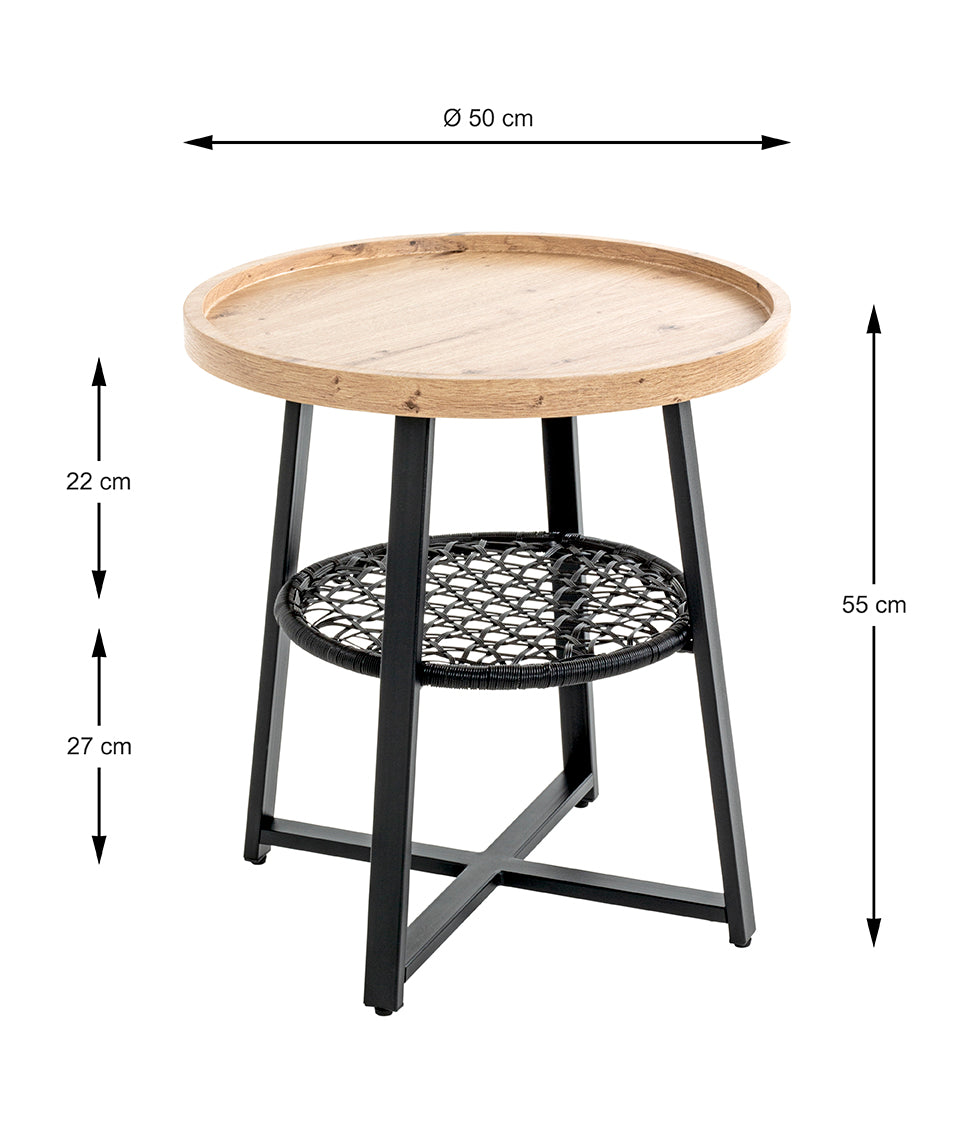 HAKU Möbel Beistelltisch aus MDF kratzunempfindlich in Braun 50 x 55 cm