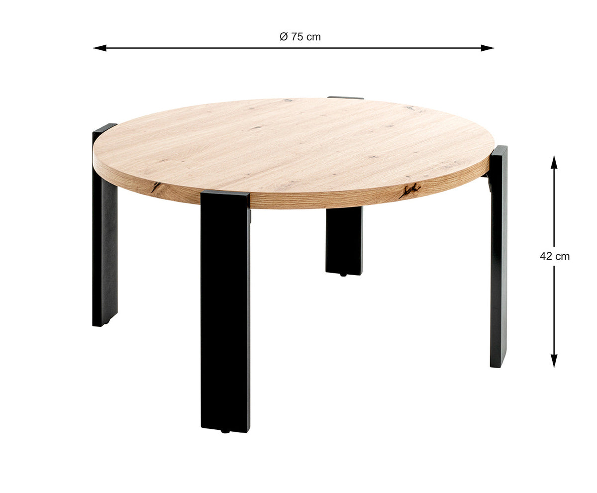 HAKU Möbel Couchtisch aus MDF kratzunempfindlich in Braun 75 x 42 cm