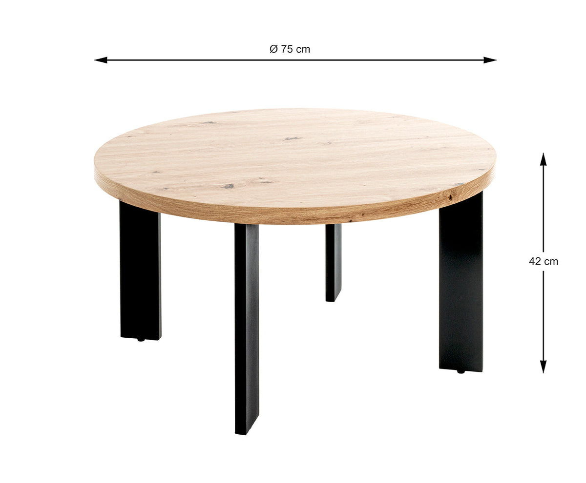 HAKU Möbel Couchtisch aus MDF kratzunempfindlich in Braun 75 x 42 cm