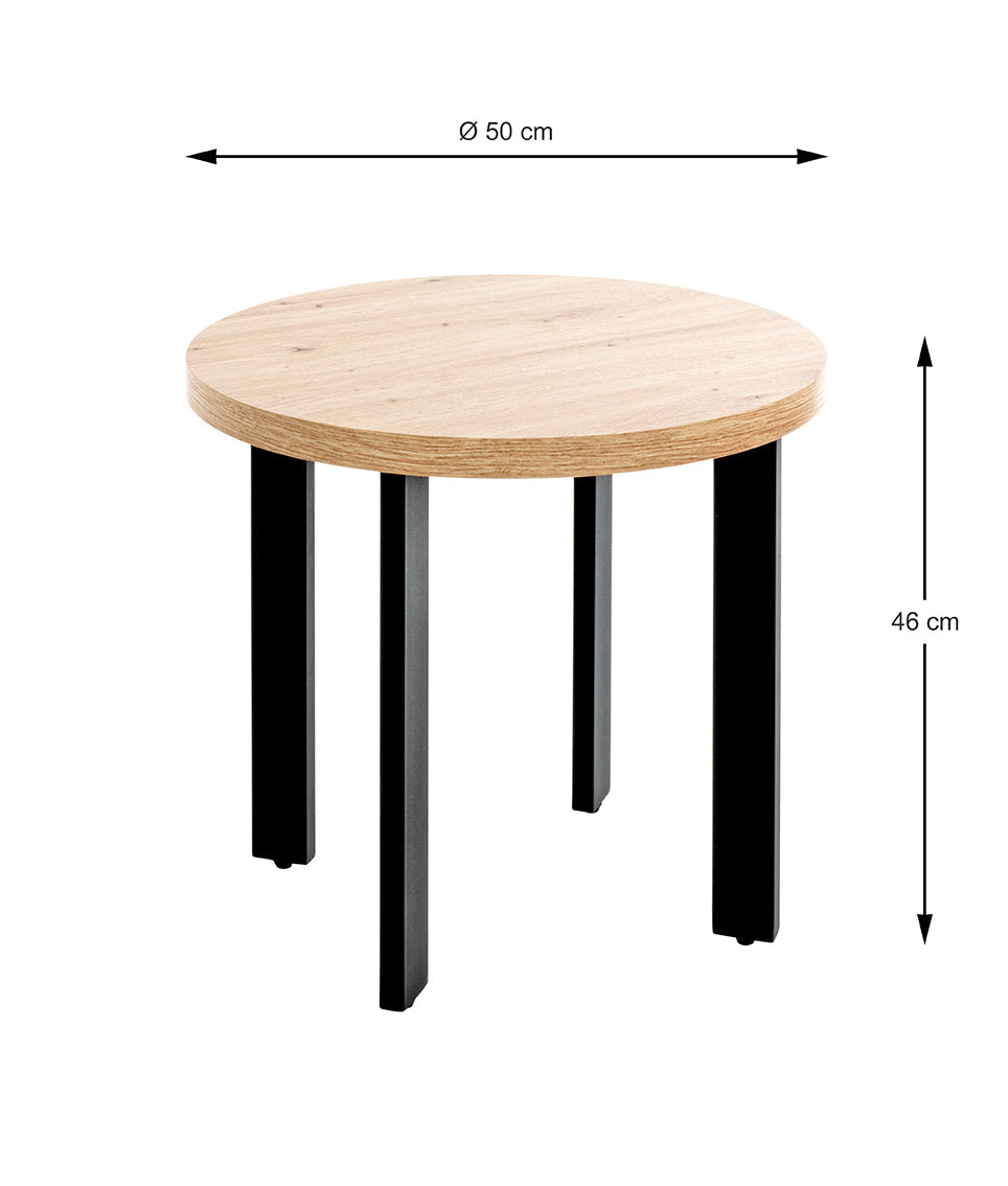 HAKU Möbel Beistelltisch aus MDF kratzunempfindlich in Braun 50 x 46 cm