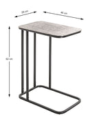 HAKU Möbel Beistelltisch aus Metall C-Gestell in Silber