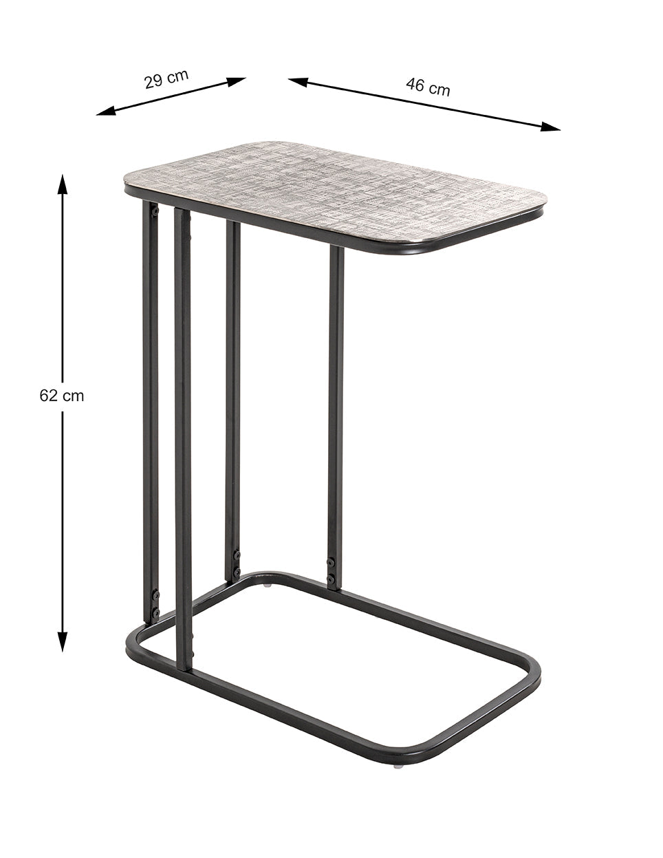 HAKU Möbel Beistelltisch aus Metall C-Gestell in Silber