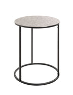 HAKU Möbel Beistelltisch aus Metall in Silber H 52-60 cm Ø 41-46 cm, Ø 46 cm, H 60 cm