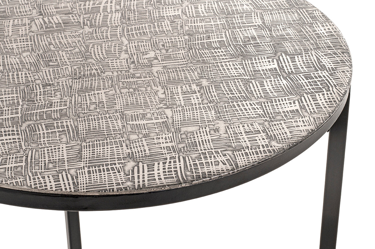 HAKU Möbel Beistelltisch aus Metall in Silber H 52-60 cm Ø 41-46 cm, Ø 46 cm, H 60 cm