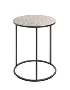 HAKU Möbel Beistelltisch aus Metall in Silber H 52-60 cm Ø 41-46 cm, Ø 46 cm, H 60 cm