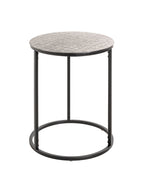 HAKU Möbel Beistelltisch aus Metall in Silber H 52-60 cm Ø 41-46 cm, Ø 41 cm, H 52 cm