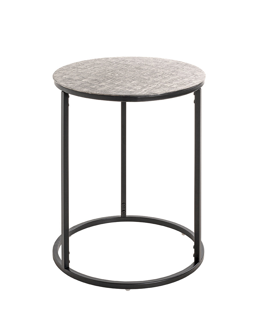HAKU Möbel Beistelltisch aus Metall in Silber H 52-60 cm Ø 41-46 cm, Ø 41 cm, H 52 cm