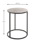 HAKU Möbel Beistelltisch aus Metall in Silber H 52-60 cm Ø 41-46 cm, Ø 41 cm, H 52 cm