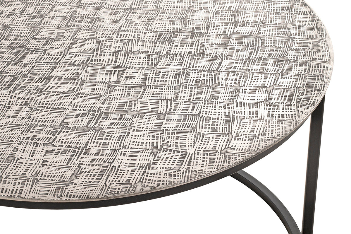 HAKU Möbel Beistelltisch aus Metall in Silber 59 x 37 cm