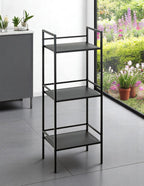 HAKU Möbel Regal aus Metall in Schwarz B 35-40 cm H 95-128 cm, 35 x 25 cm, H 95 cm