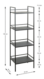 HAKU Möbel Regal aus Metall in Schwarz B 35-40 cm H 95-128 cm, 40 x 30 cm, H 128 cm