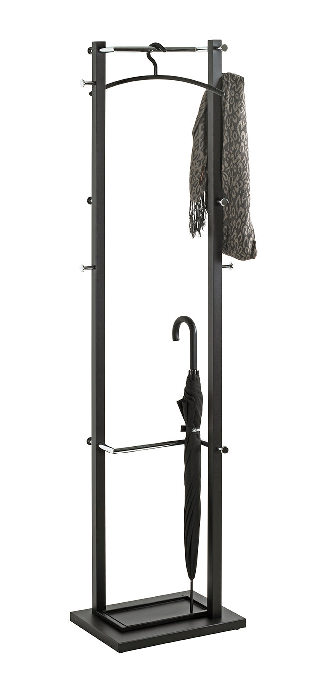HAKU Möbel Garderobenständer aus Metall in Schwarz 40 x 30 x 175 cm