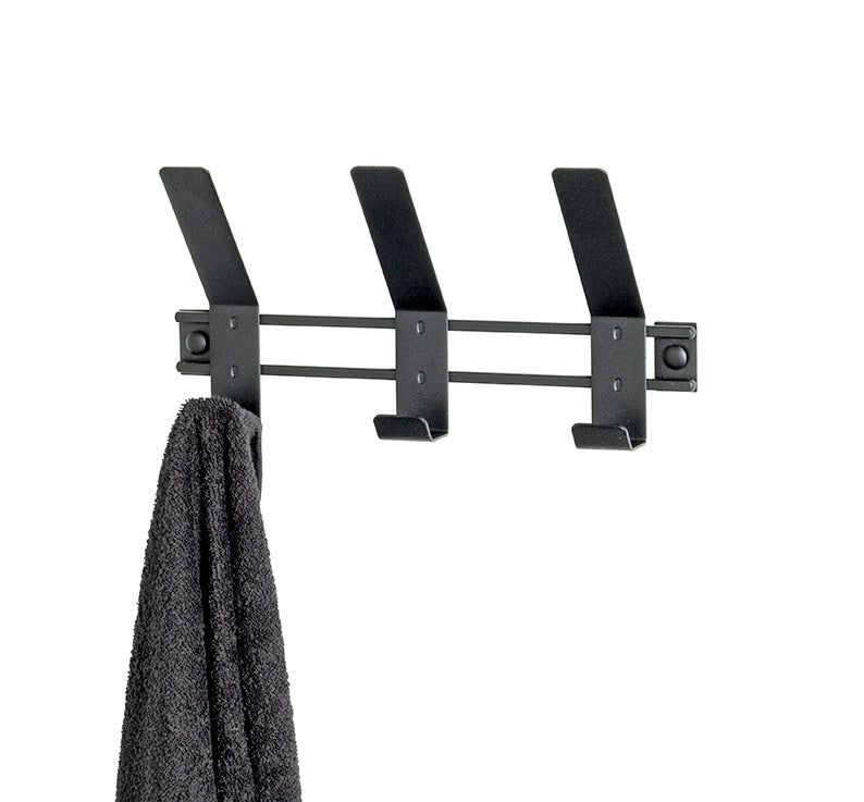 HAKU Möbel Garderobenleiste aus Metall in Schwarz B 30-74 cm H 14 cm, 30 x 6 cm, H 14 cm
