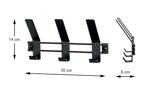 HAKU Möbel Garderobenleiste aus Metall in Schwarz B 30-74 cm H 14 cm, 30 x 6 cm, H 14 cm