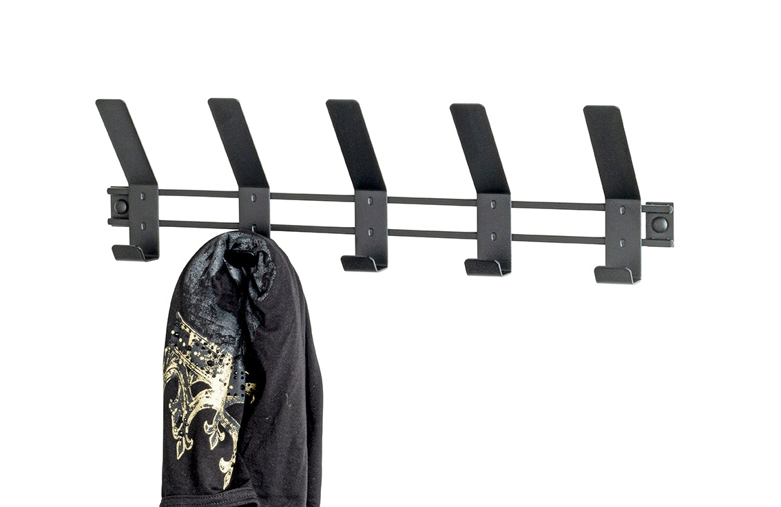 HAKU Möbel Garderobenleiste aus Metall in Schwarz B 30-74 cm H 14 cm, 52 x 6 cm, H 14 cm